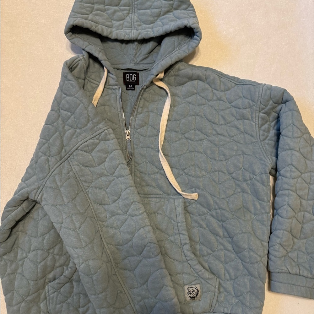 BDG Urban Outfitters Quilted blue peace sign Hoodie